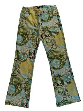 Vtg Y2K SINGLE Art Nouveau Flare Leg Pants